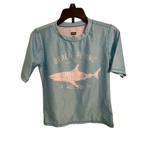 Boy's Rash guard Swimming T-shirt  - Wave Zone Blue Medium ( 8)